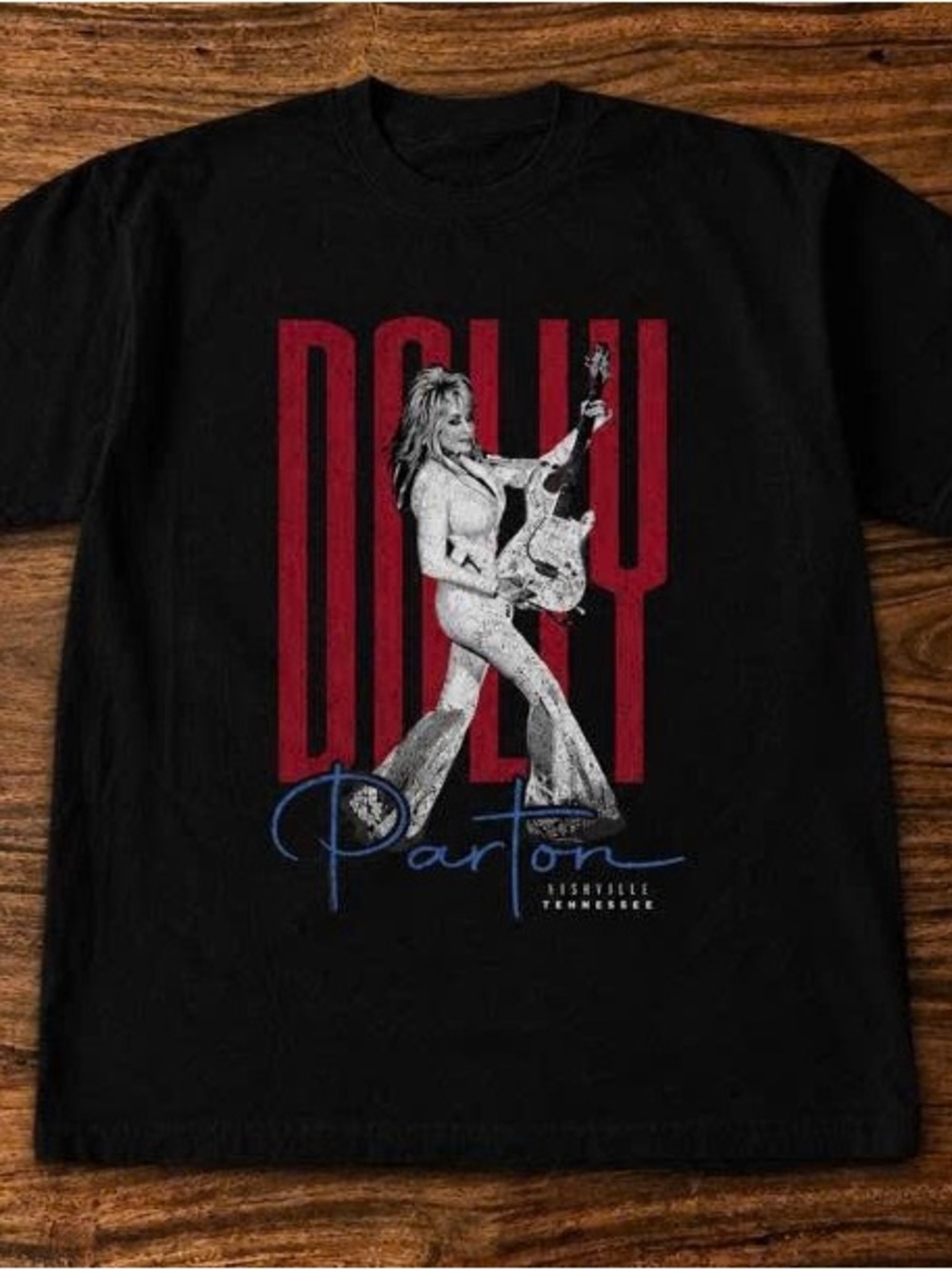 Dolly Parton Black Graphic Tee - Dolly Nashville Mens Shirt